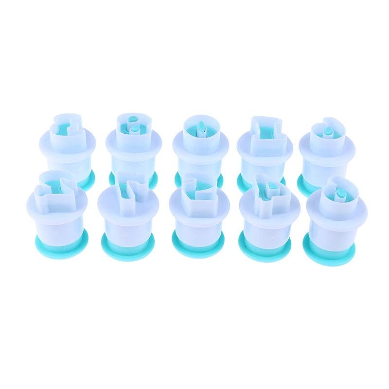 Cake Tools 10 Pcs Plunger Cookie Cutter Alphabet Numbers