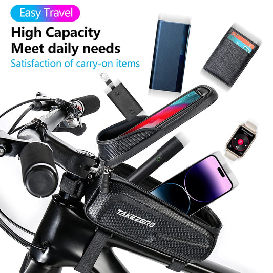 Function Waterproof Hard Shell Bicycle Bag Phone Holder