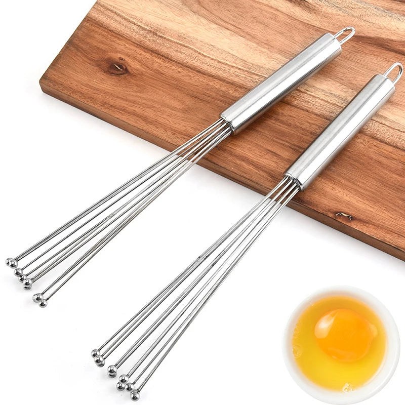 Feature Stainless Steel Ball Bead Whisk Egg Mixer Kitchen