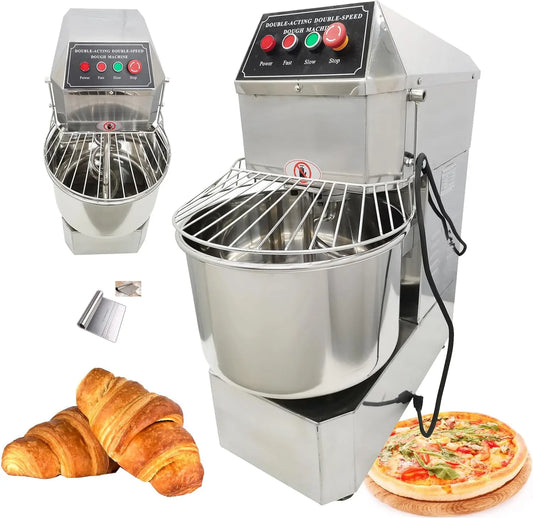 Commercial Electric Dough Mixer Stand Stainless Steel Double Action Spiral