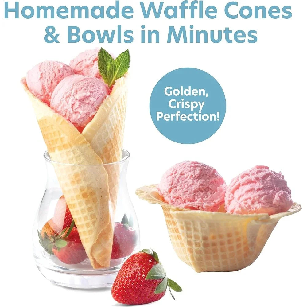 XMSJ Waffle Cone Maker Nonstick Electric Iron For Ice Cream