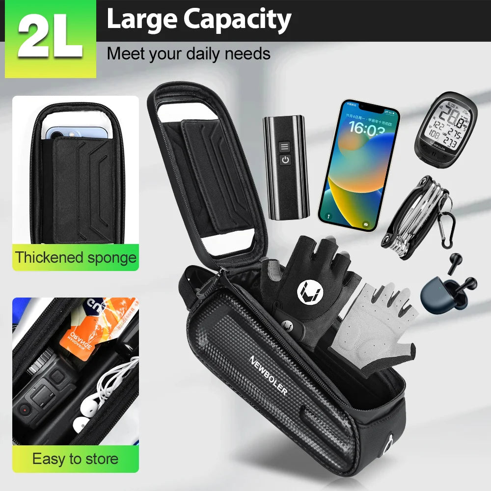 NEWBOLER Frame Front Tube Bike Bag Waterproof Phone Case