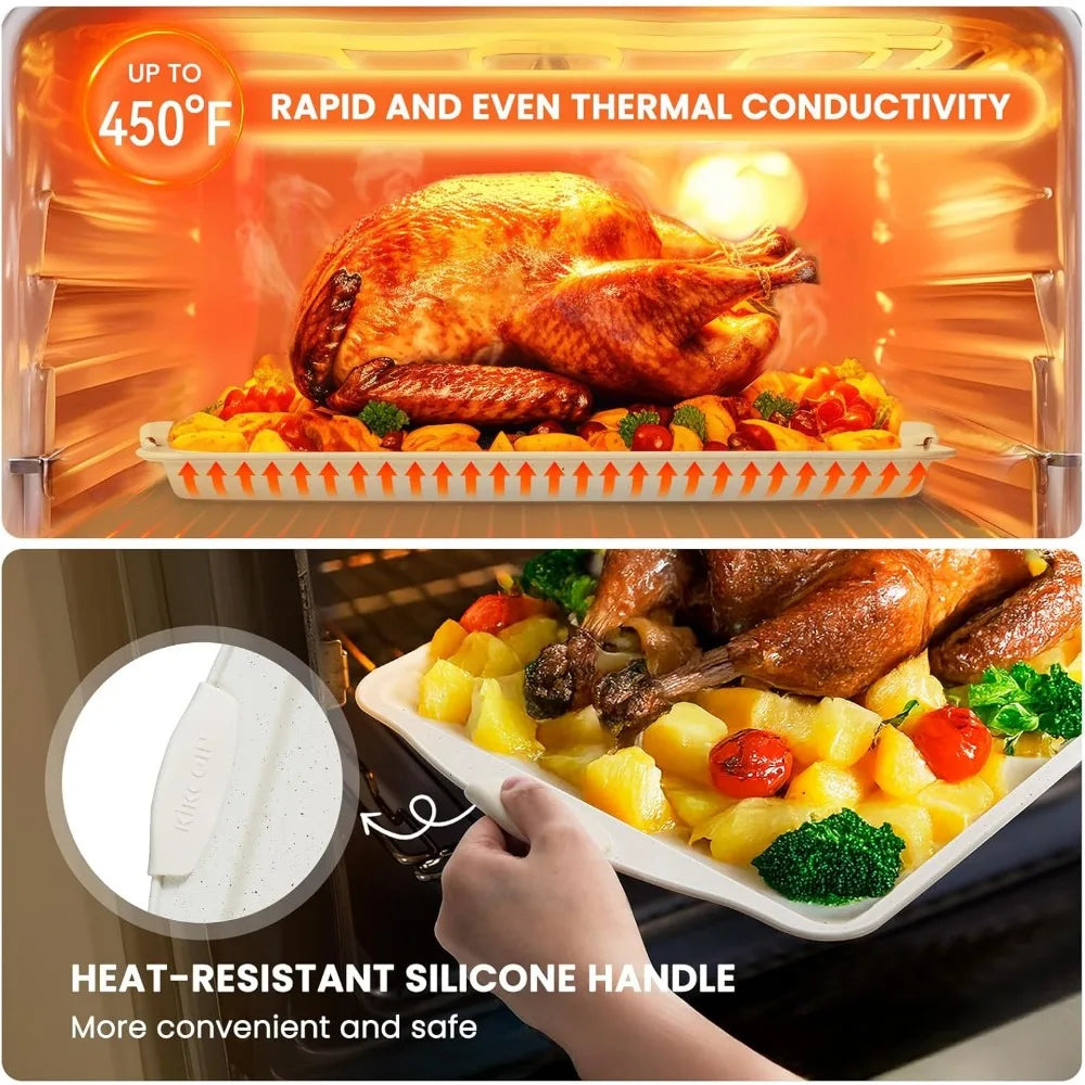 Color 22 Nonstick Baking Pan Set With Silicone Handles
