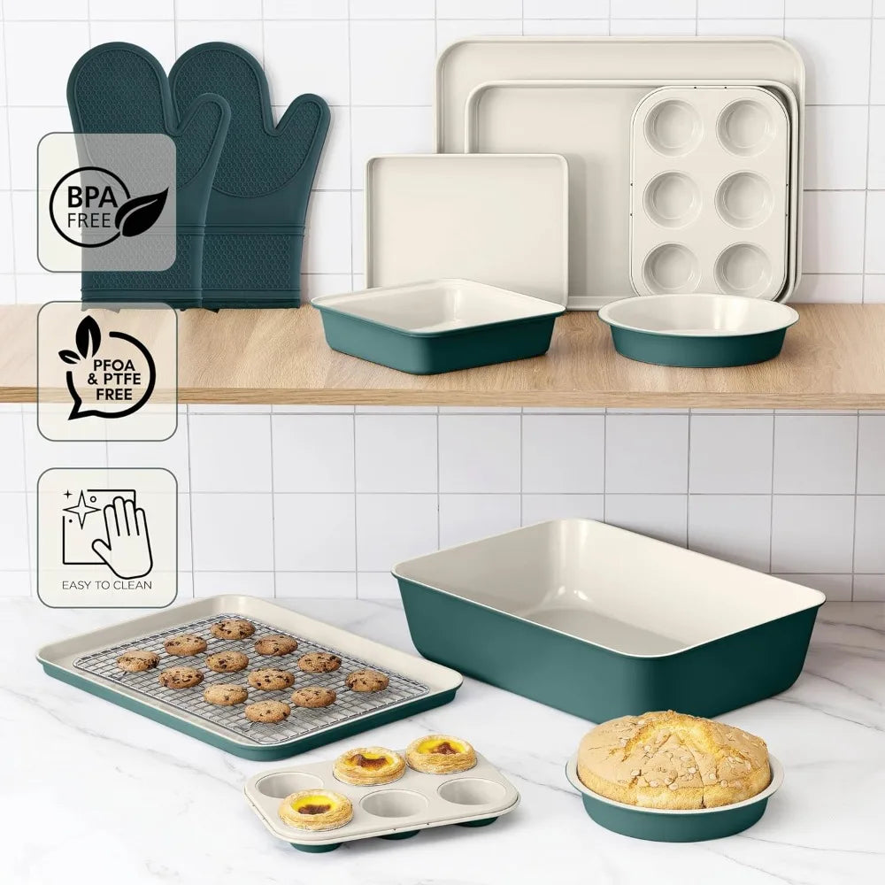 Sage 13 Piece Nonstick Stackable Bakeware Set With Release