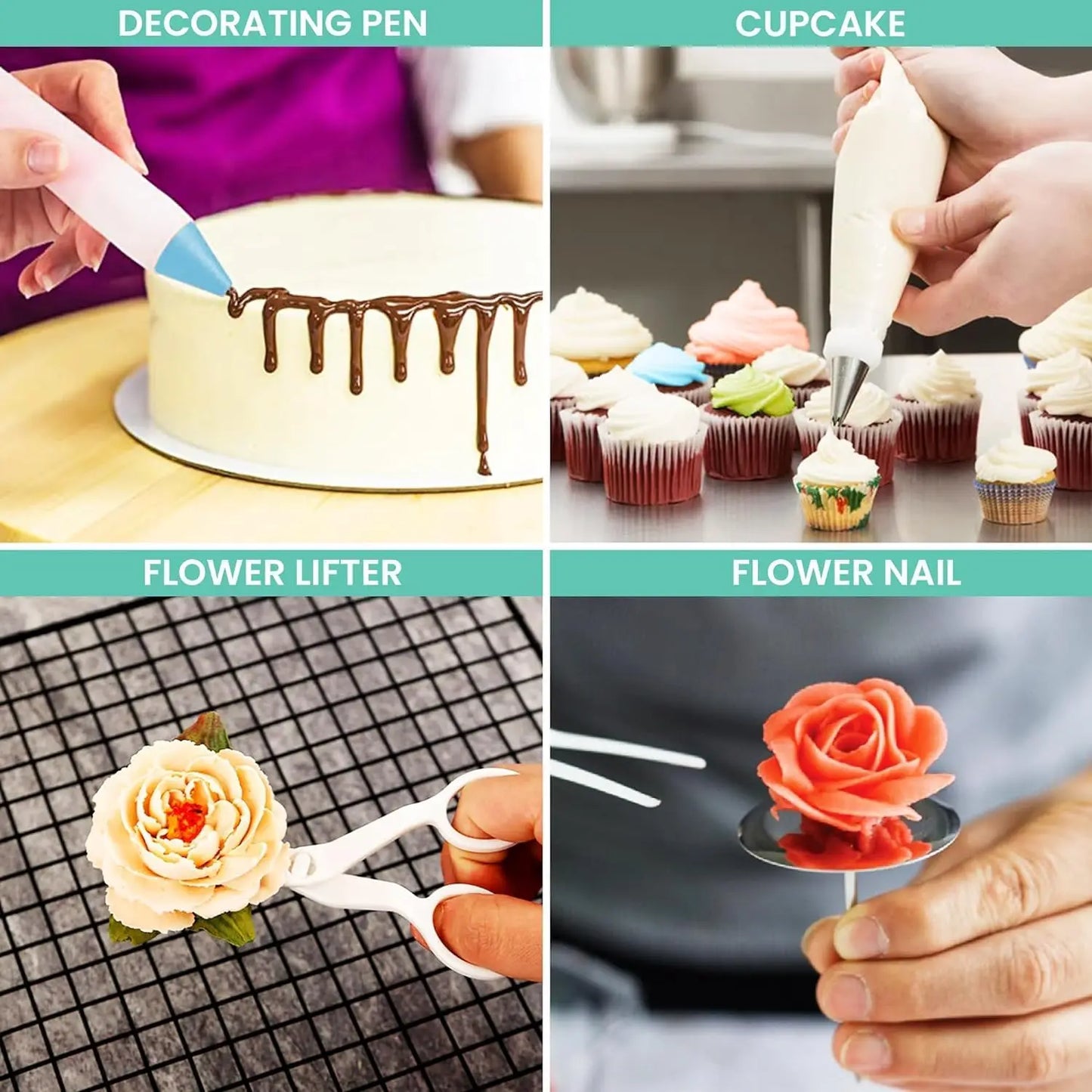 Feature 206Pcs Cake Decorating Set With Icing Tools