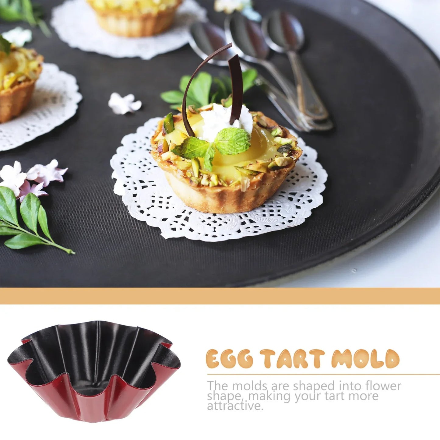 Nonstick Tart Pan Quiche Flan Bakeware Mold Stainless Steel