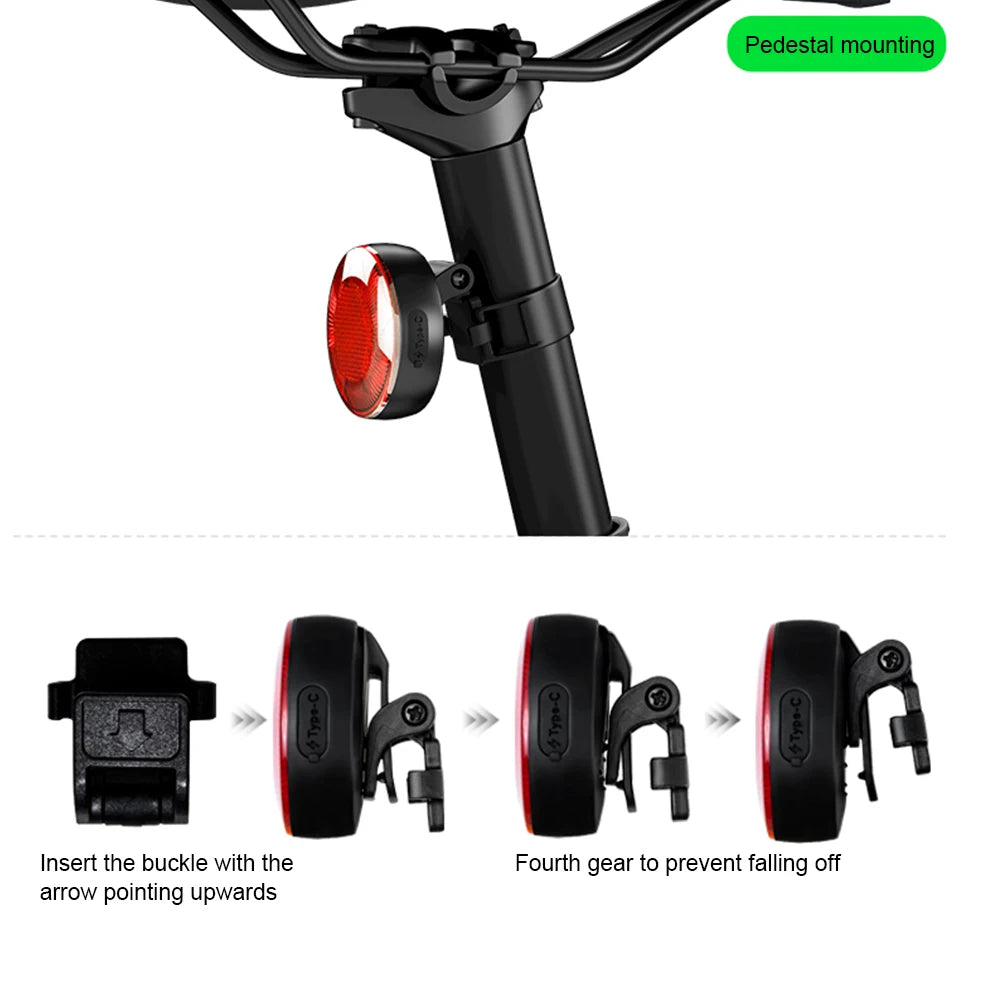 APWIKOGER LED Bicycle Smart Brake Sensor Tail Light USB