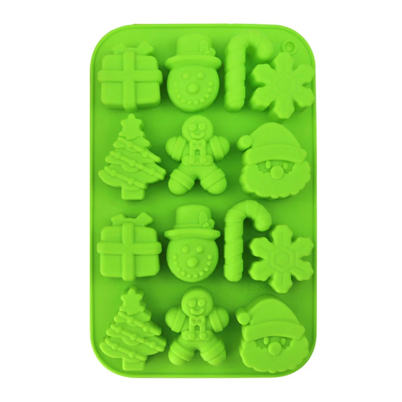 Cake Tools 14 Hole Christmas Silicone Chocolate Mold Pastry