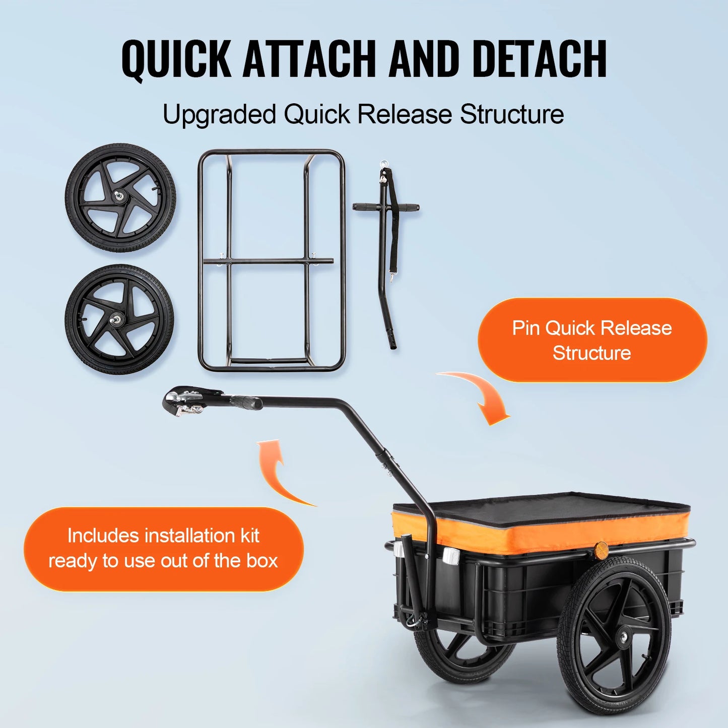 Hign-concerned SucceBuy Bike Cargo Trailer Foldable Wagon