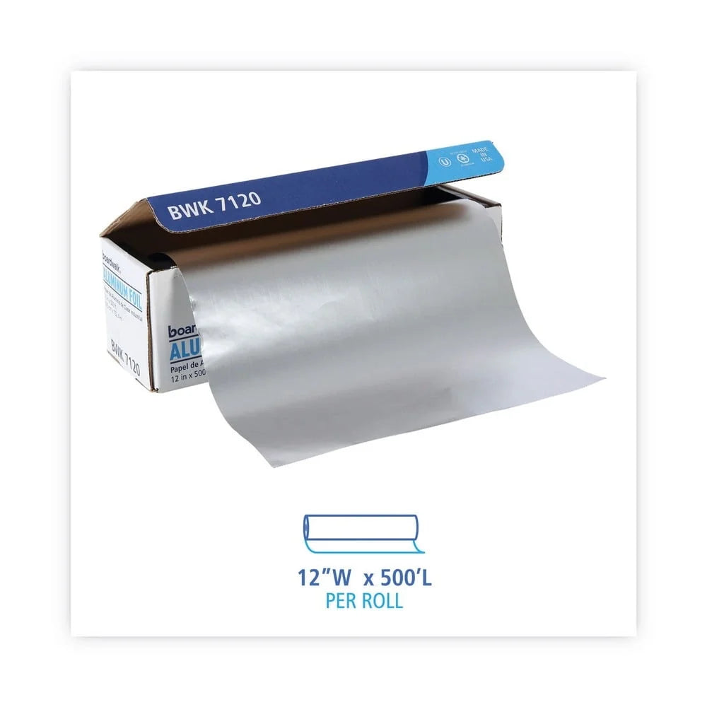 Heavy Duty Aluminum Foil Roll 12 Inch 500 Feet Strong Durable Food Wrap Baking Freezing Wrapping with Cutting Edge