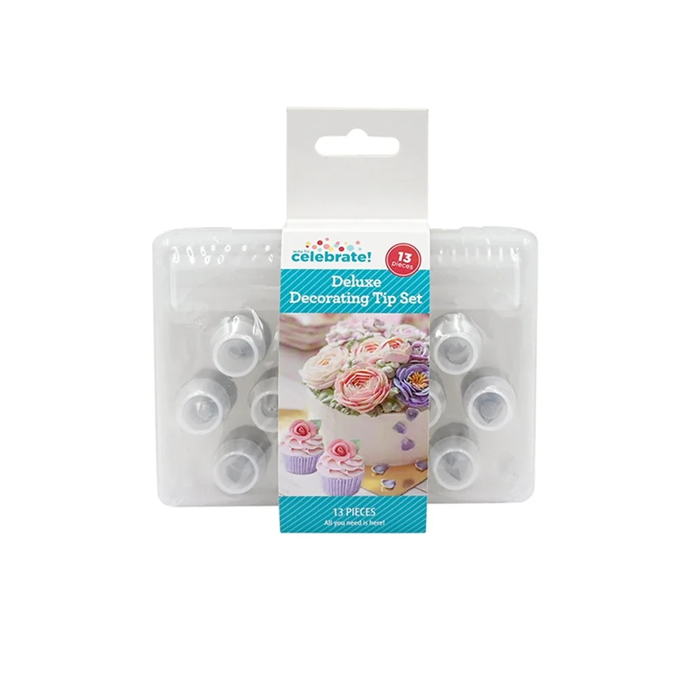 PDQ Cookie Tools 13-Piece Piping Tip Set for Floral Designs