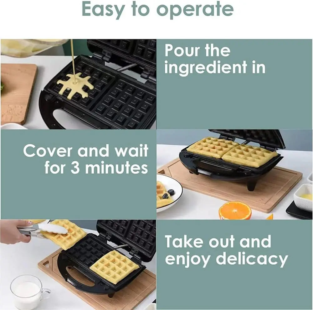 Iosn 3 In 1 Sandwich And Waffle Maker With Removable Trays