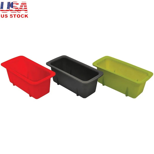 Silicone Mini Loaf Pans Set of 3 Non-Stick Reusable Bakeware Heat Resistant Perfect Banana Bread Baking
