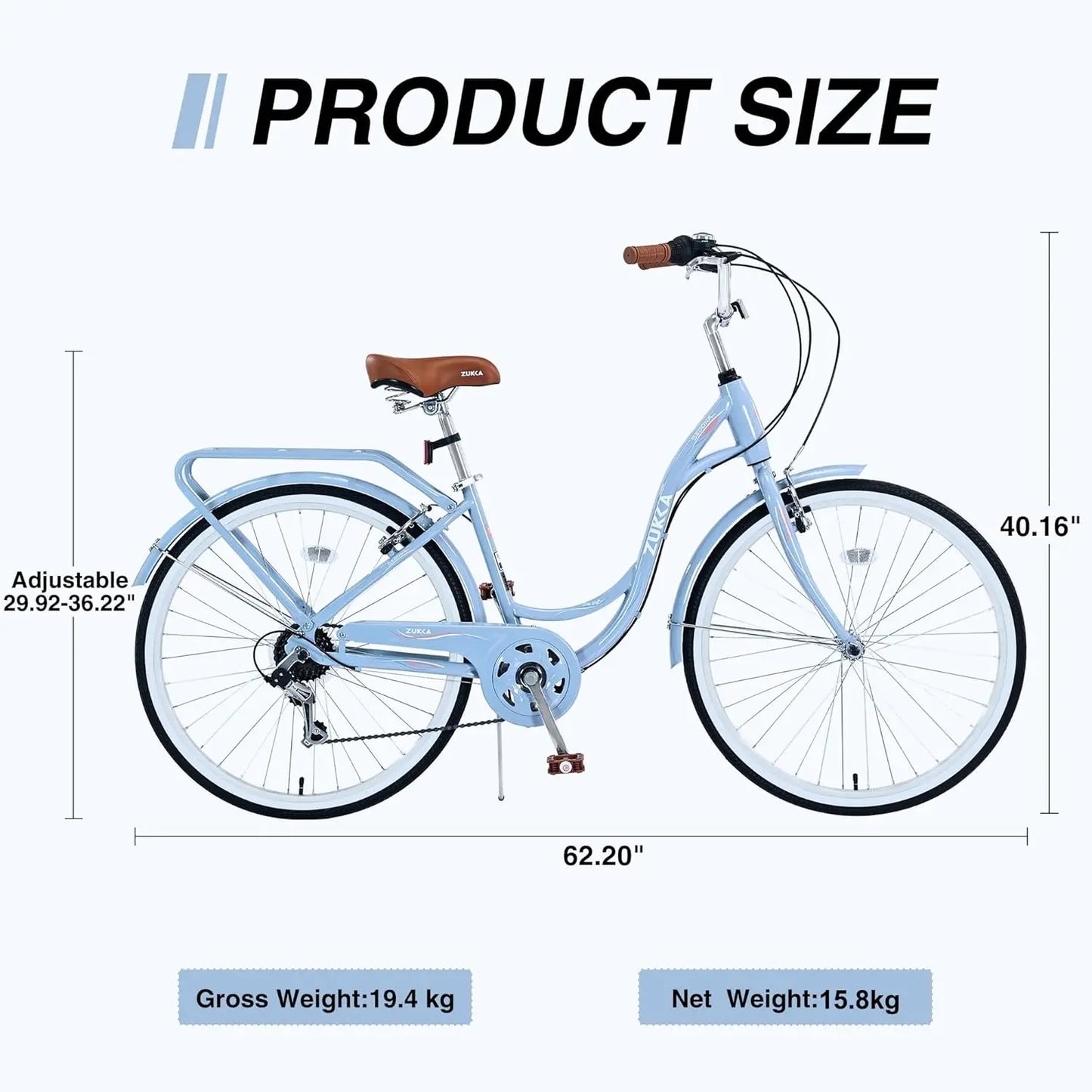 Fork Beach Cruiser Women Bike Seven Speed Dual V Brake