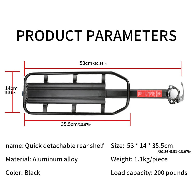 Aluminum Alloy Mountain Bike Carrier With Reflective Plate