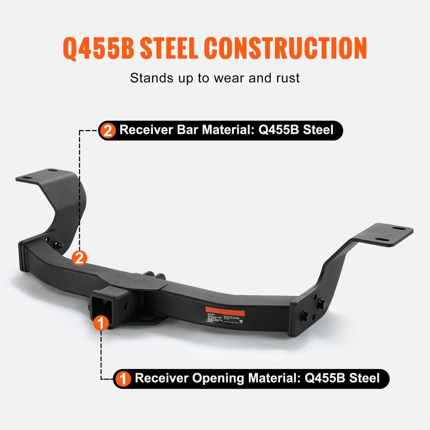 SucceBuy Class 3 Trailer Hitch Steel Tube Frame Tow Hook