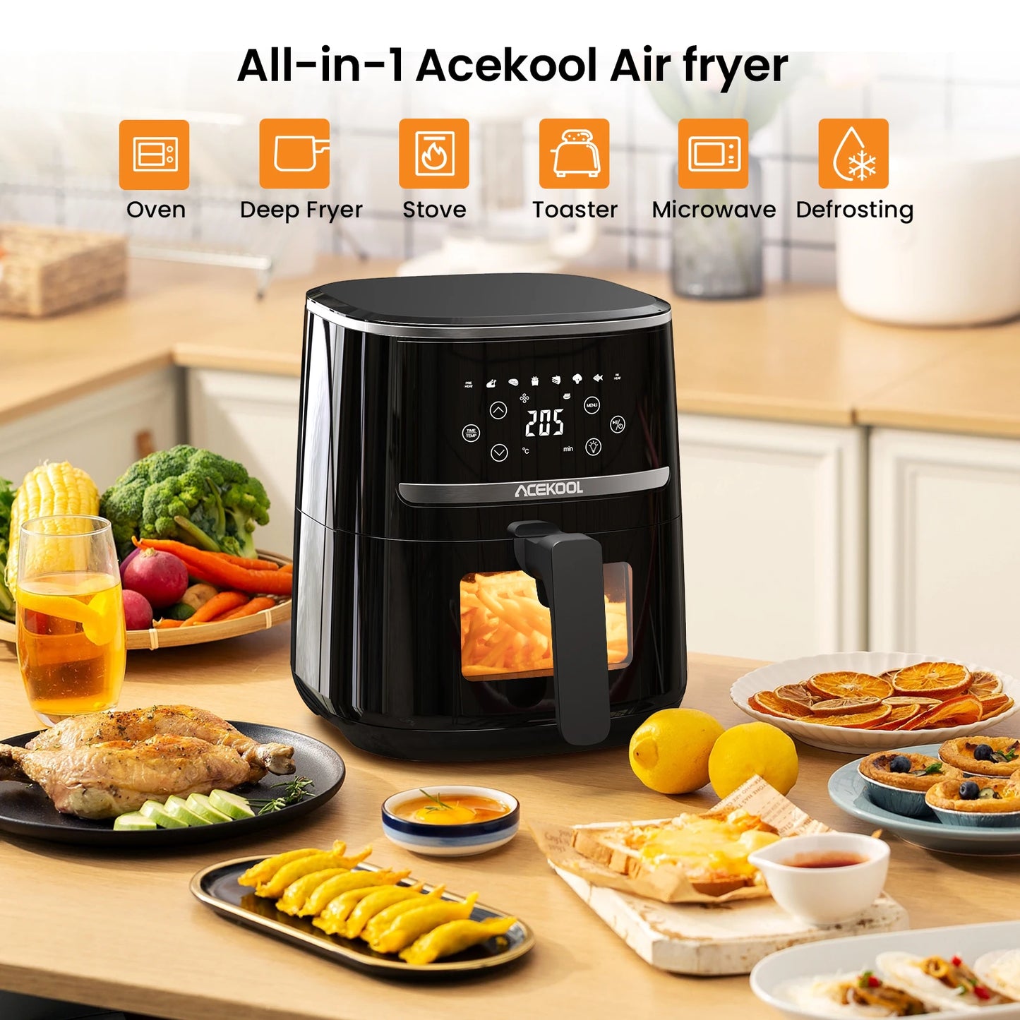 Acekool Digital Air Fryer Toaster Oven With Presets