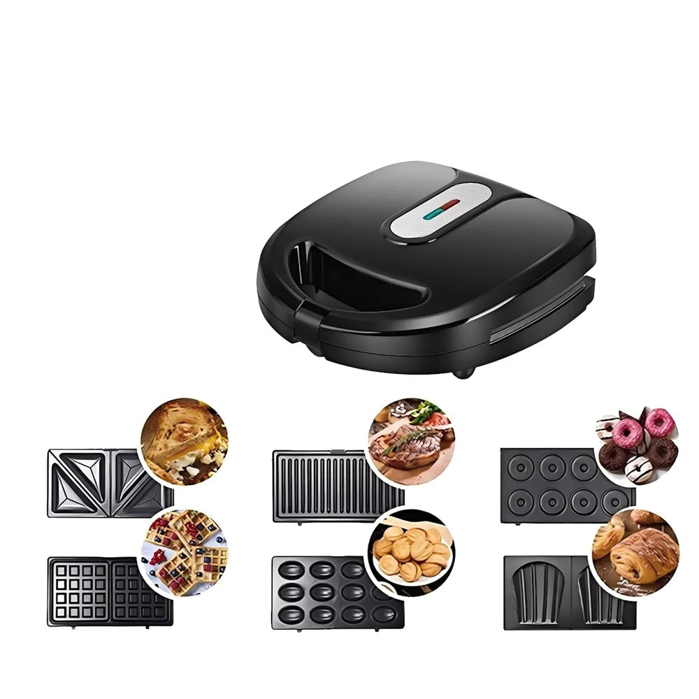 XMSJ 6 In 1 Sandwich Waffle Donut Maker Nonstick Plates