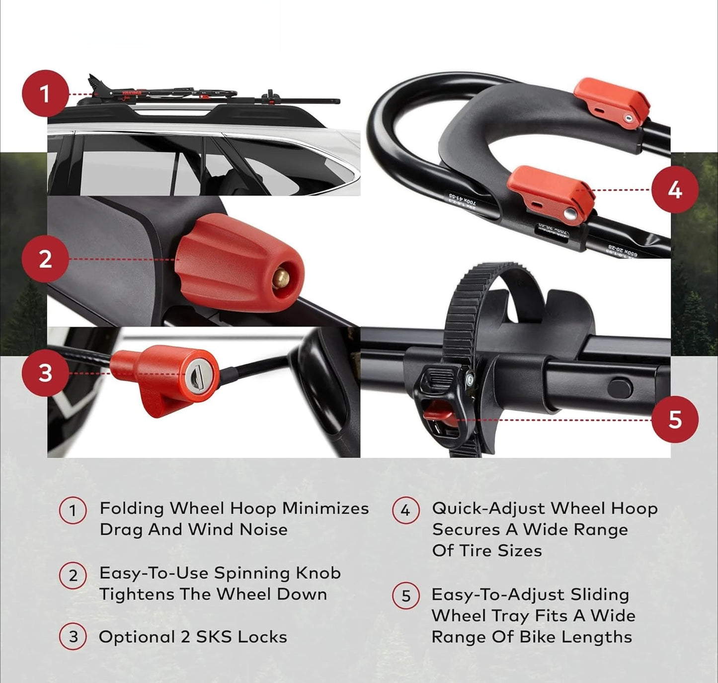 Hign-concerned Rooftop Bike Rack Front Loader Carrier