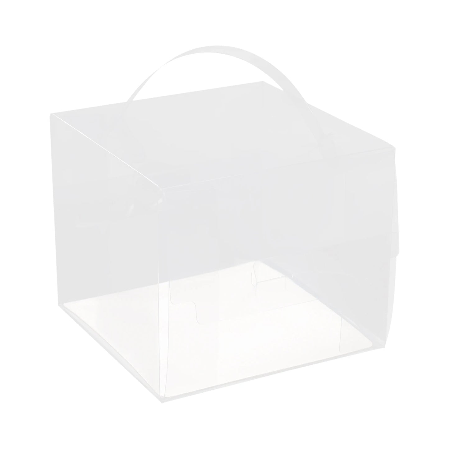 50PCS Cake Bread Packing Boxes Clear Cake Boxes with Handle for Gift