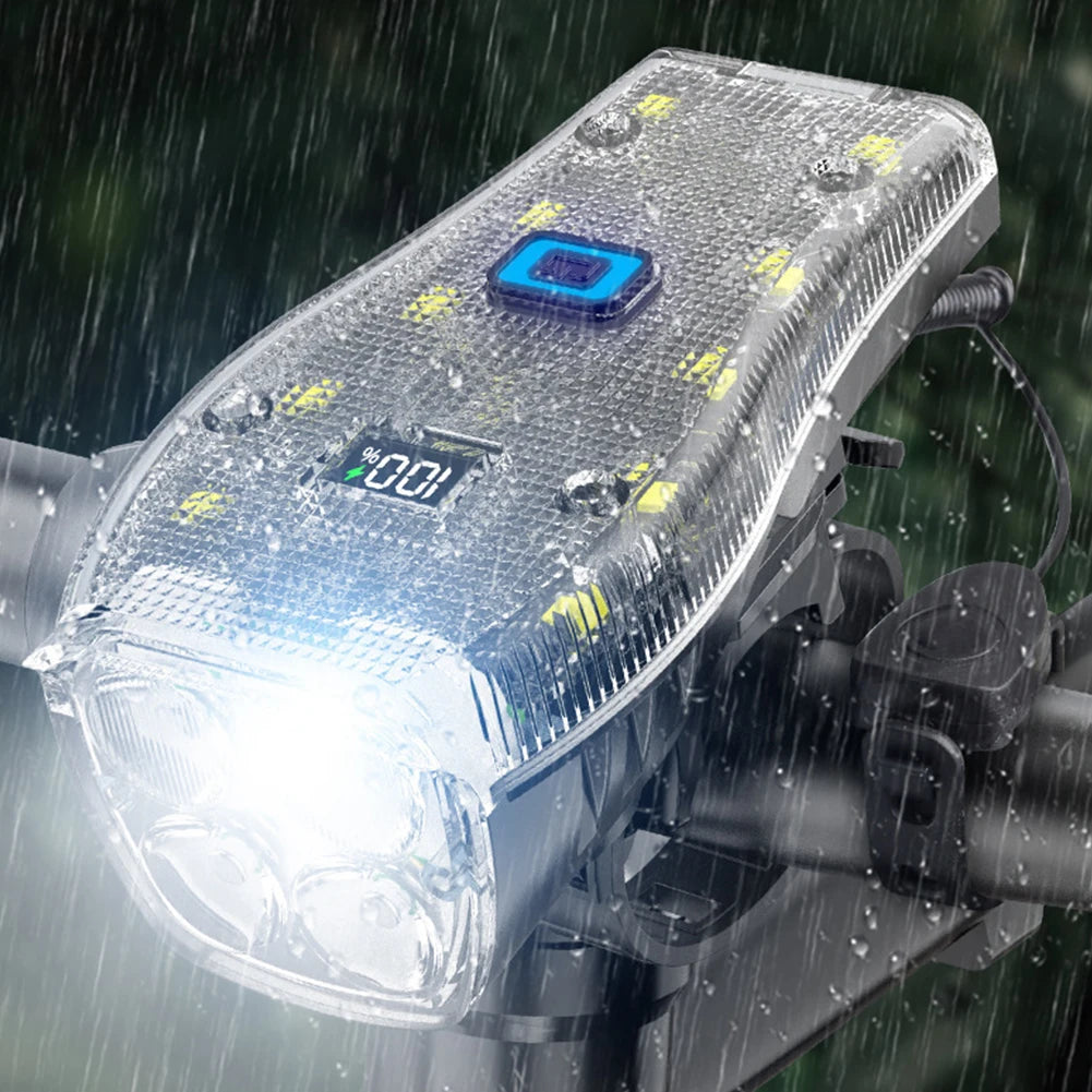JOCESTYLE LED Bike Headlight With Horn USB 650LM Light