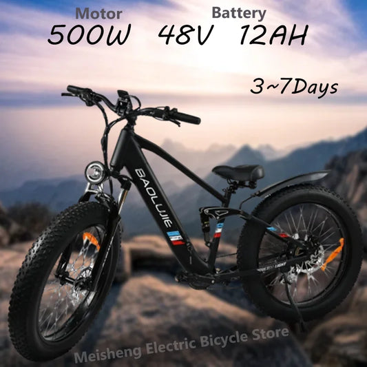 Ebike 500W 48V 12Ah Mountain Electric Bike For Adults