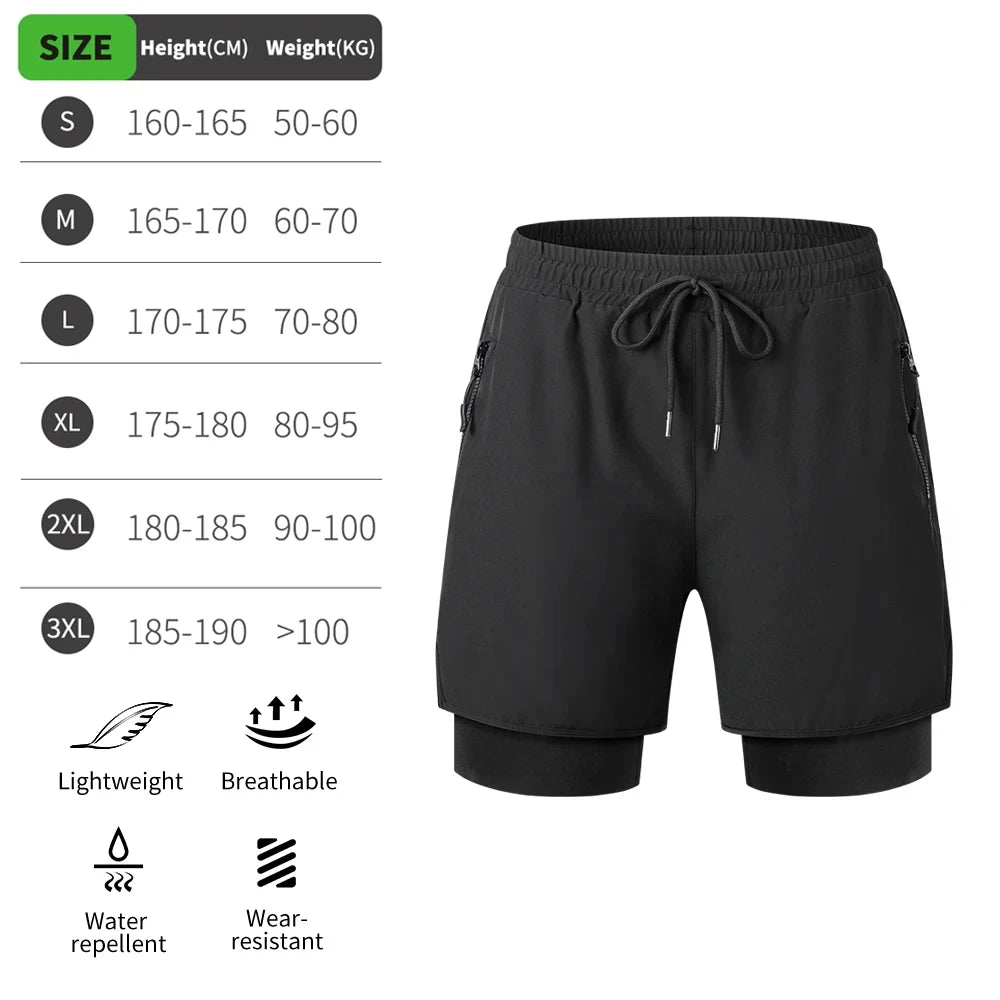 WOSAWECN MTB Shorts 2 In 1 Mountain Bike Padded Quick Dry