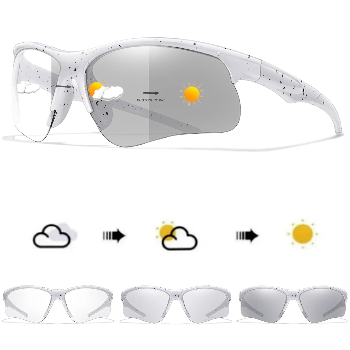 Style Photochromic Sunglasses Men Women Outdoor Mtb Bicycle Cycling Runnging Eyewear Sports Bike Windproof Goggles