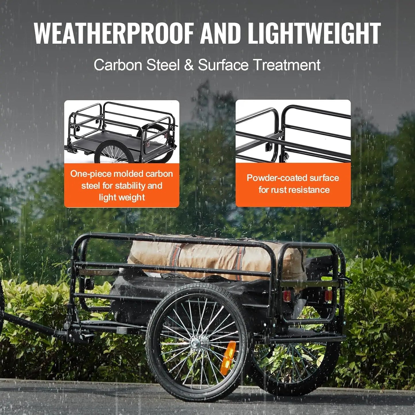 XMSJ Bike Cargo Trailer Heavy Duty Wagon With Hitch