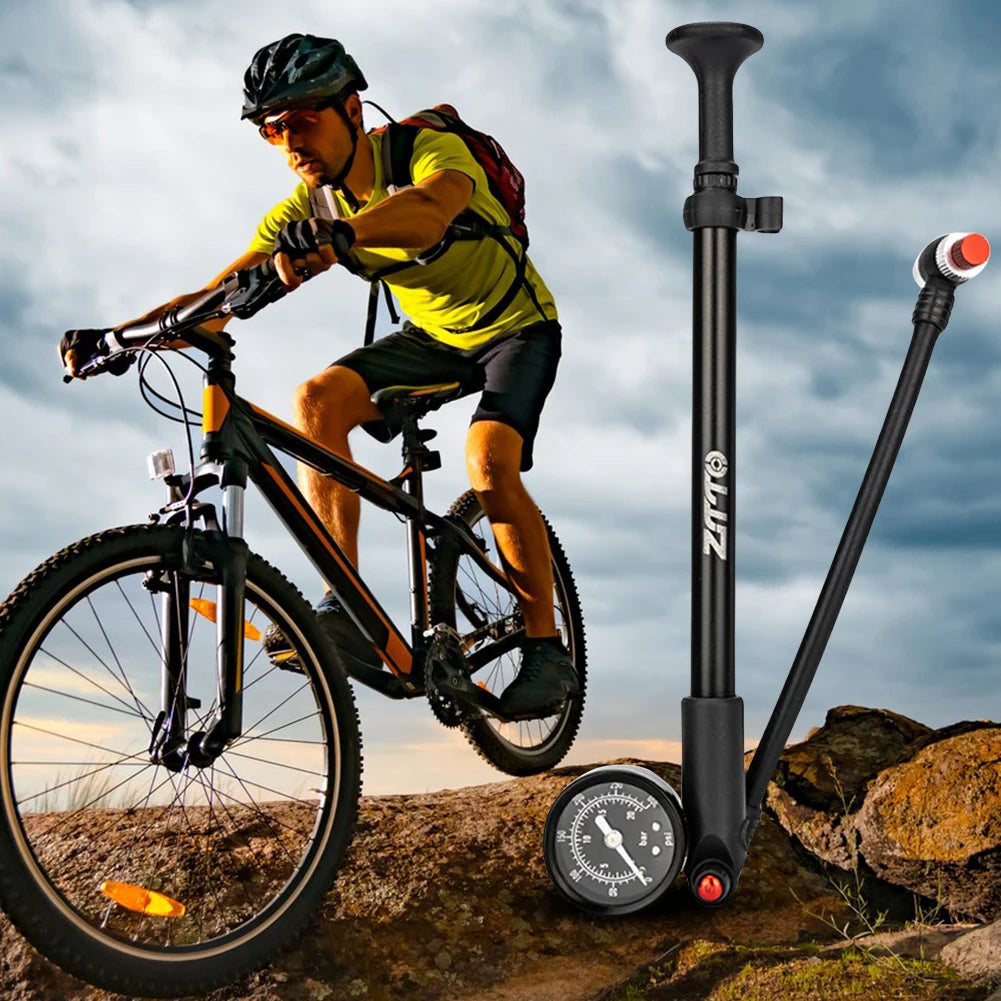 300 PSI Bicycle Pump With Gauge Schrader Presta Valve