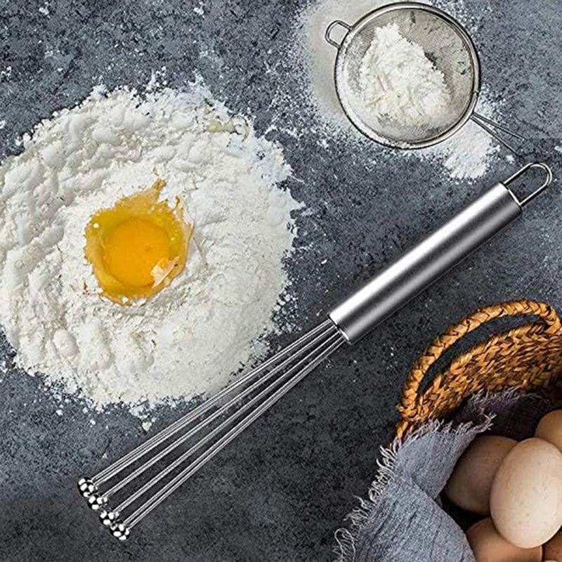 Feature Stainless Steel Ball Bead Whisk Egg Mixer Kitchen