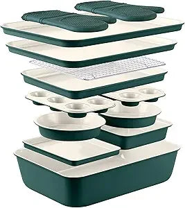 Sage 13 Piece Nonstick Stackable Bakeware Set With Release