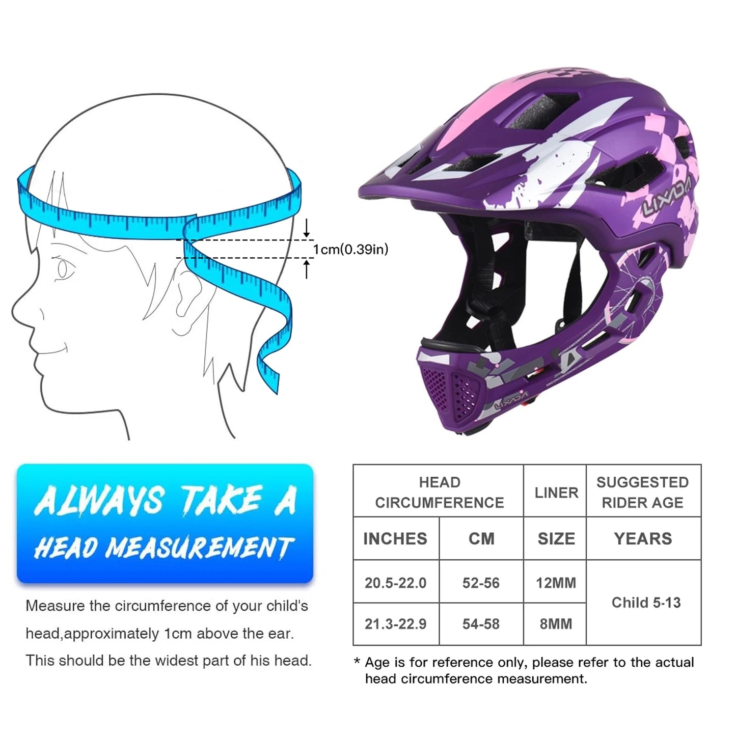 Hign-Concerned Kids Cycling Helmet Detachable Full Face