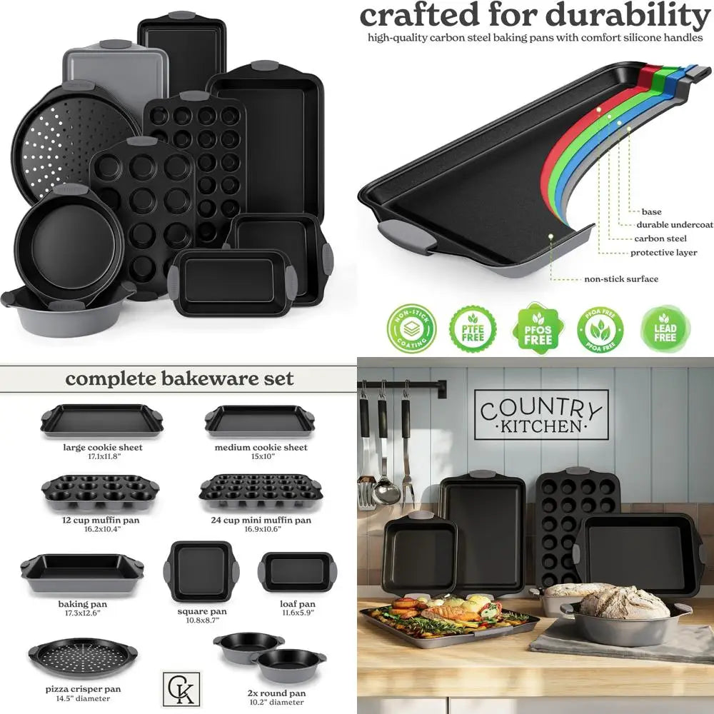 Nonstick Stackable Bakeware Set Heavy Duty Easy Release