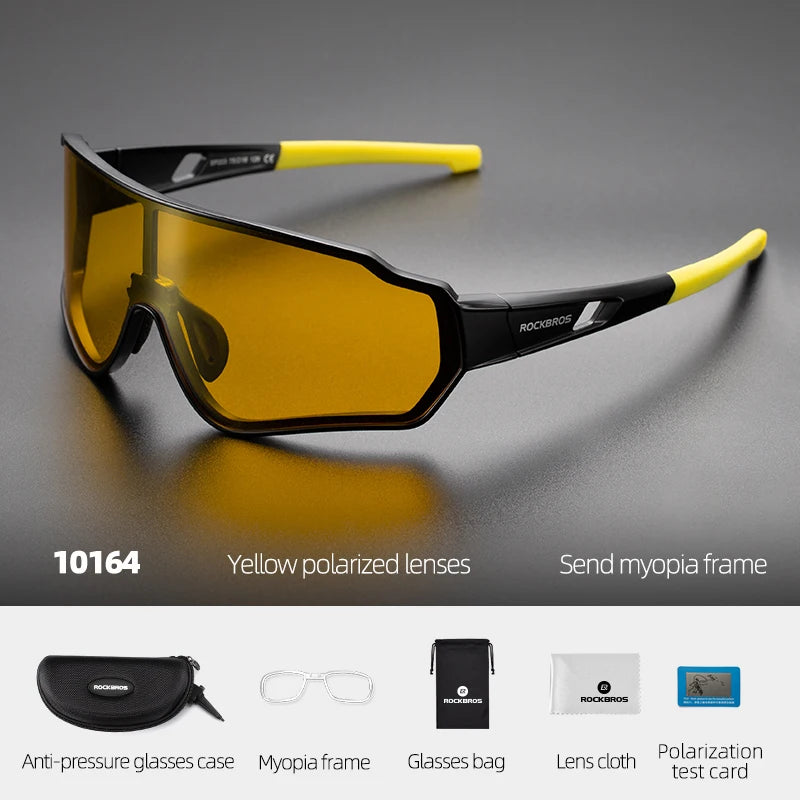 ROCKBROS Cycling Glasses Men Women Photochromic Polarized Outdoor Sport Sunglasses Eyewear Inner Frame Bike Glasses Goggles