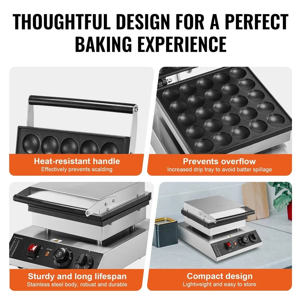 XMSJ 1700W Stainless Steel Waffle Maker With Easy Cleanup