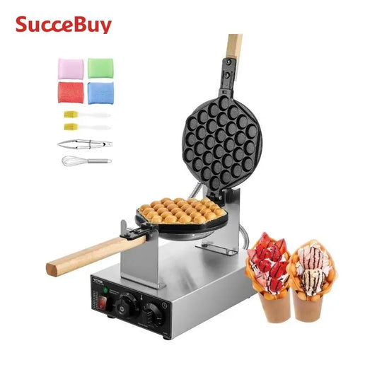 VEVOR Egg Bubble Waffle Maker 180 Rotatable Two Pans