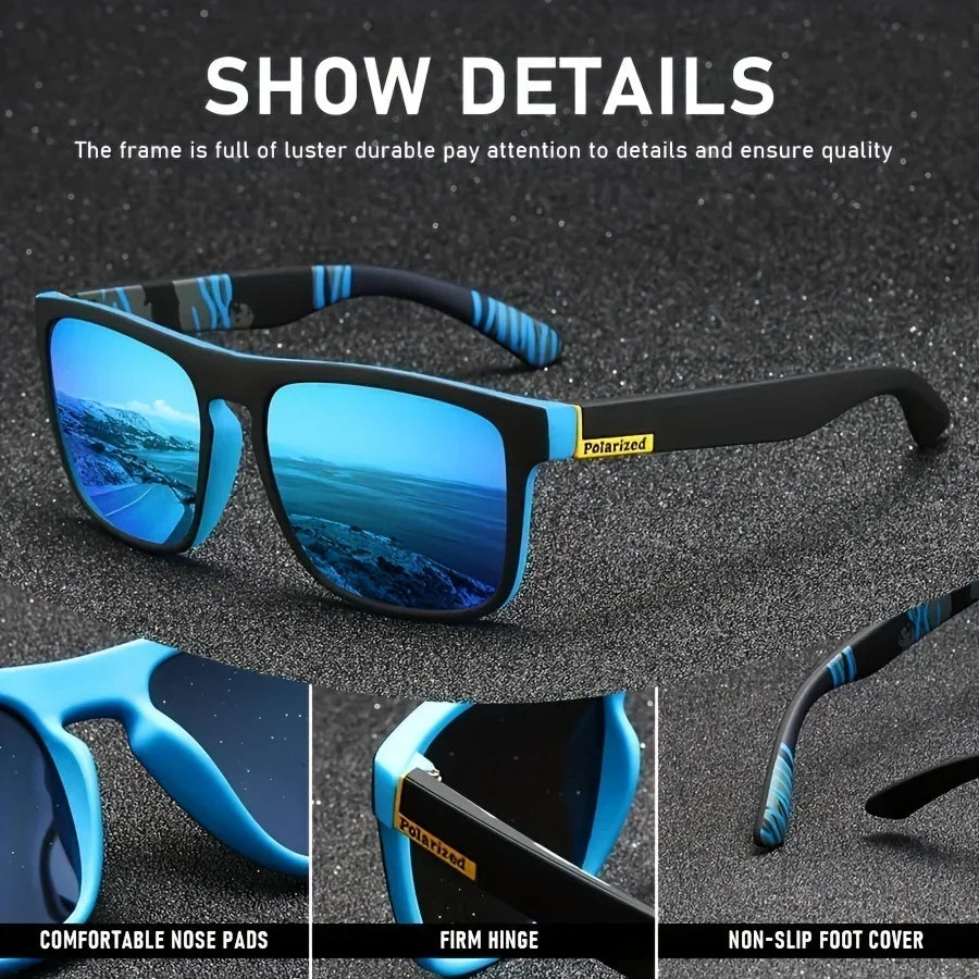 Vintage Square Polarized Sunglasses UV400 For Men Women