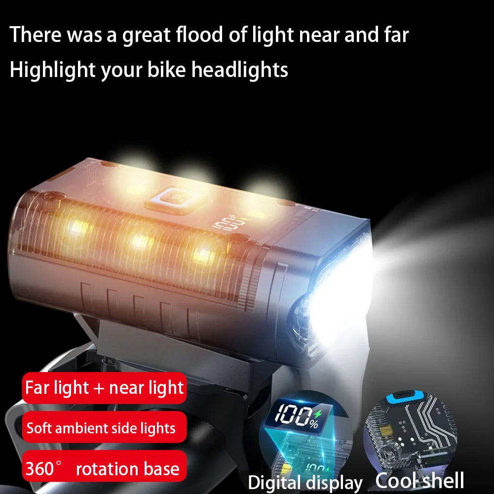 APWIKOGERH LED Bike Front Light IPX4 Waterproof Rotating