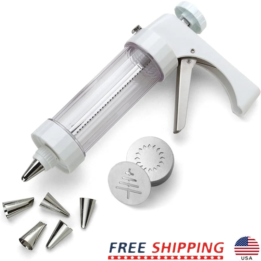 XMSJ Cookie Press Kit 14 Disks 6 Tips Dishwasher Safe