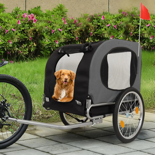 HiMISS Dog Bike Trailer Universal Carrier With Folding Cart