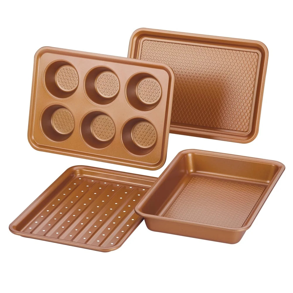 Feature Toaster Oven Bakeware Set Nonstick Durable Steel