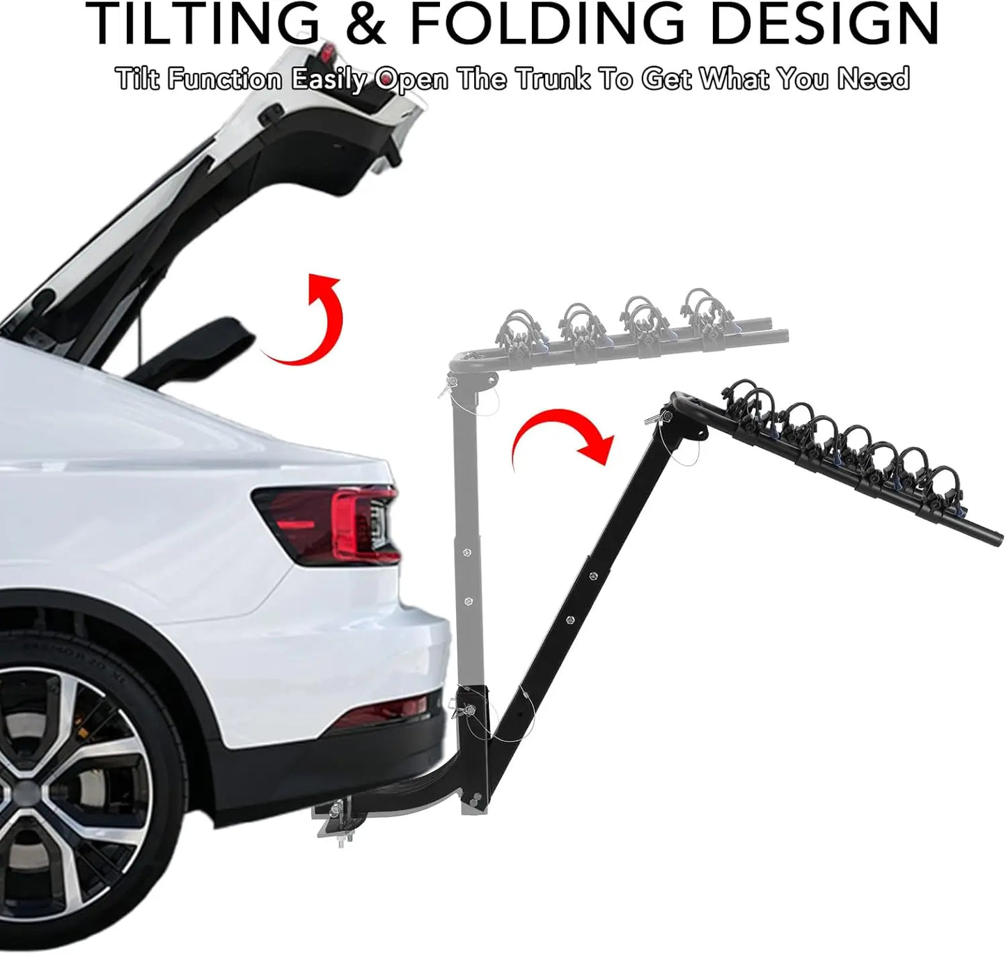 Foldable Hitch Mount Bike Rack For Cars And SUVs Durable