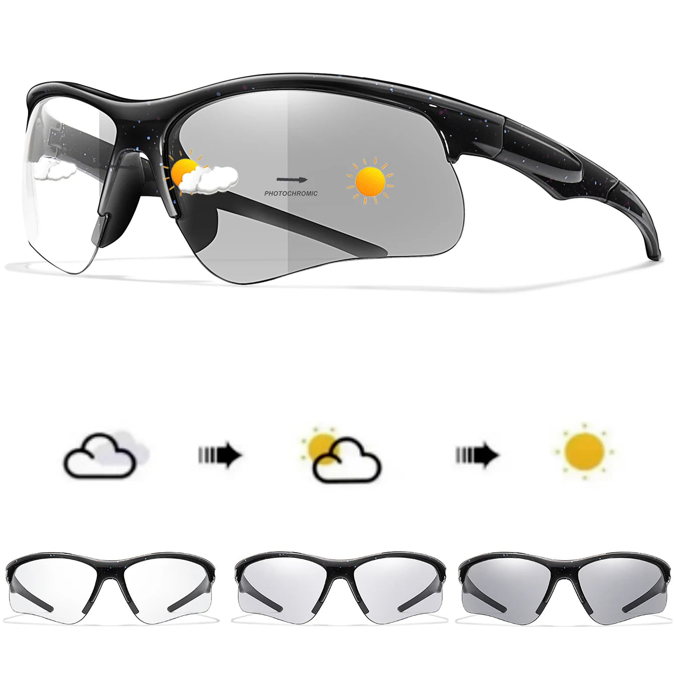 Style Photochromic Sunglasses Men Women Outdoor Mtb Bicycle Cycling Runnging Eyewear Sports Bike Windproof Goggles