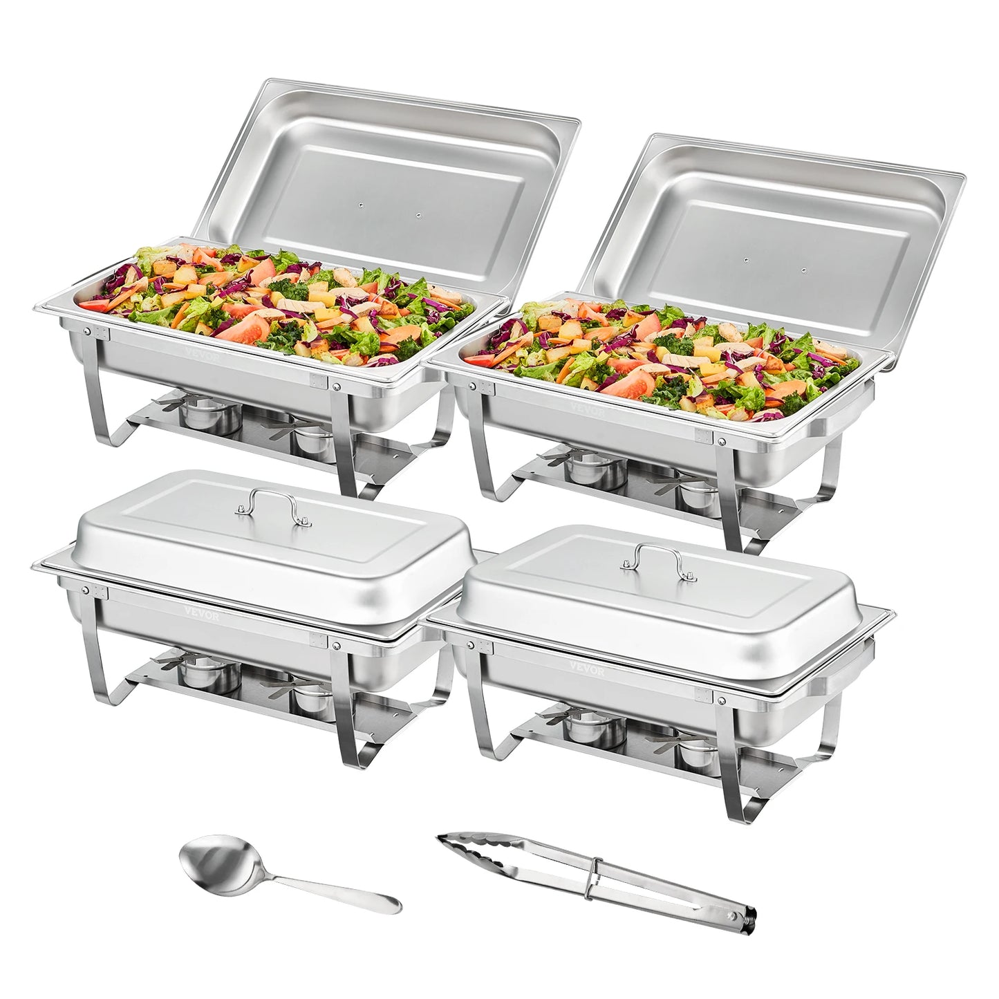 VEVOR Chafing Dish 2 4 6 Pack Rectangular Buffet Warmer
