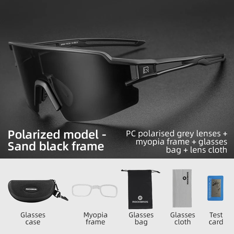 ROCKBROS Cycling Glasses Photochromic Polarized Lens Bike Glasses UV400 Protection Eyewear Sunglasses MTB Road Bicycle Goggles
