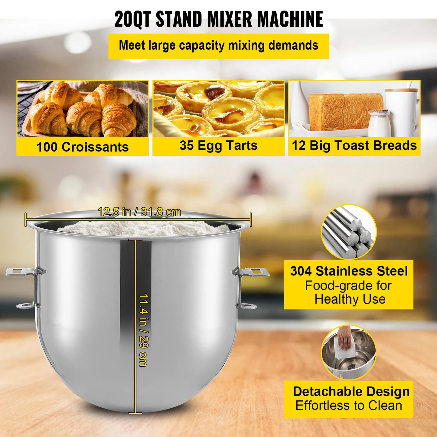 VEVOR Commercial Electric Stand Mixer For Dough Kneading