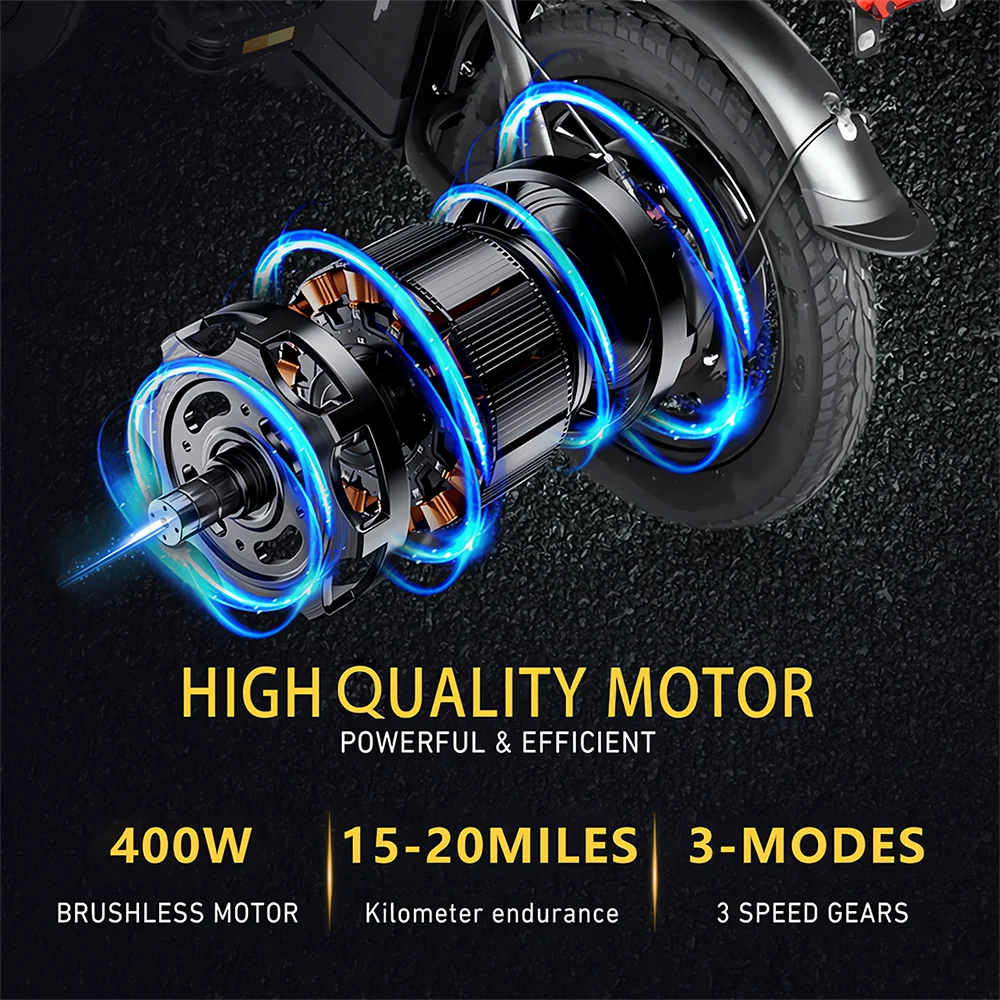 DEEPOWER Folding Electric Bike Adults 48V 15Ah 400W Foldable