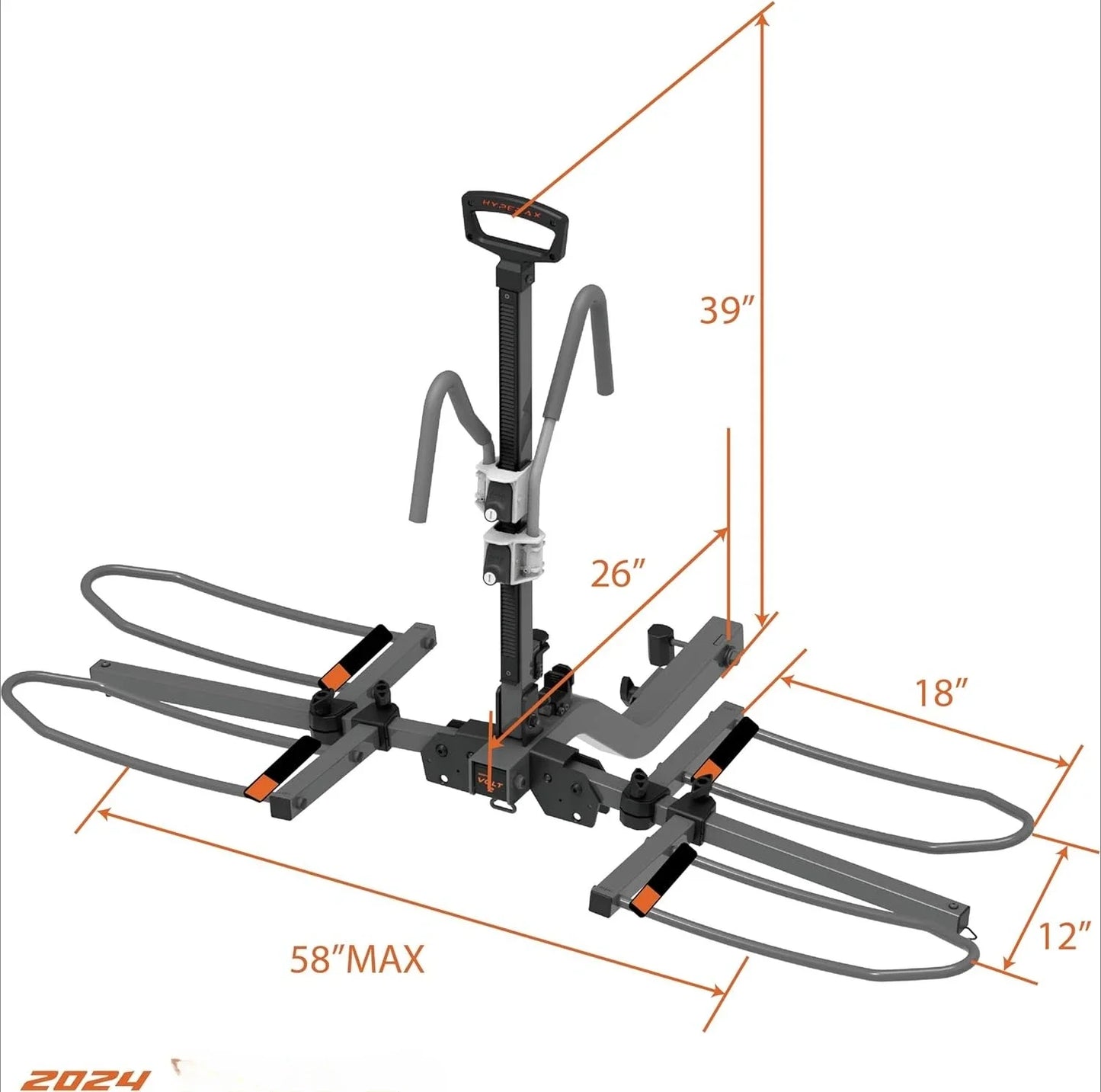 Hign Concerned Two Bike Hitch Mounted Platform Carrier