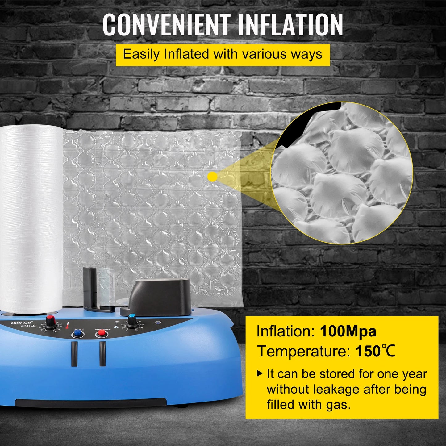 SucceBuy 984Ft Air Cushion Film Bubble Bags PE Air Cushion Wrap Film Packaging Shockproof Cushioning Rolls for Wrap Machine